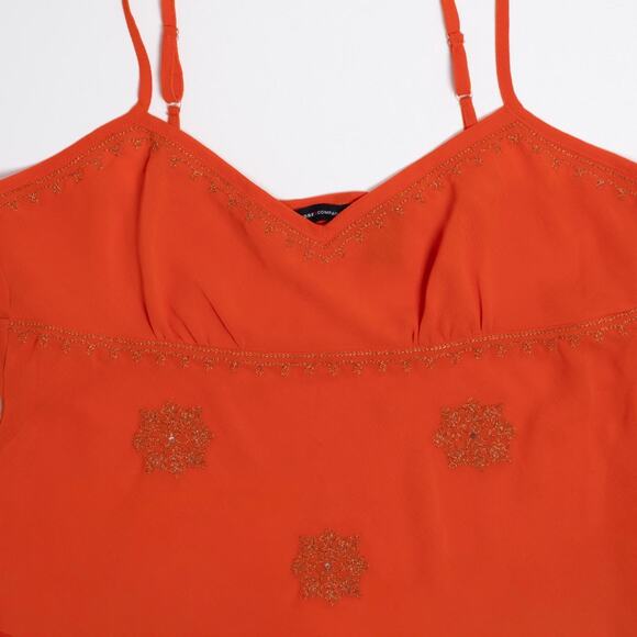Y2K Embroidered Chiffon Cami Top - Picture 2 of 5